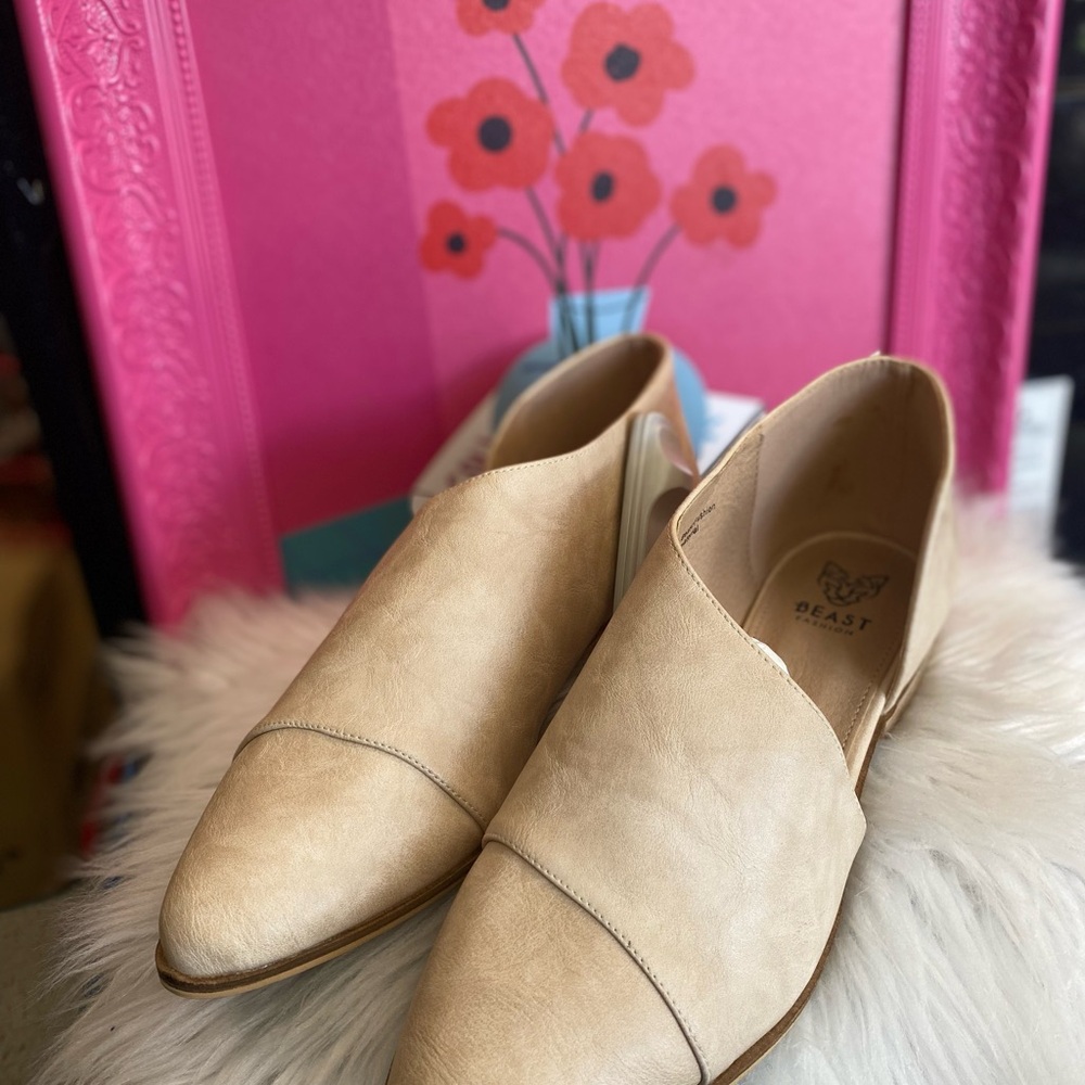 Women's Cream Leather Shoes